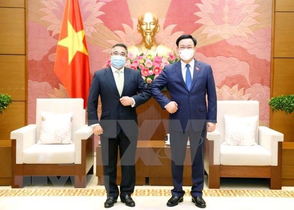 越南国会主席王廷惠会见菲律宾驻越大使梅纳多