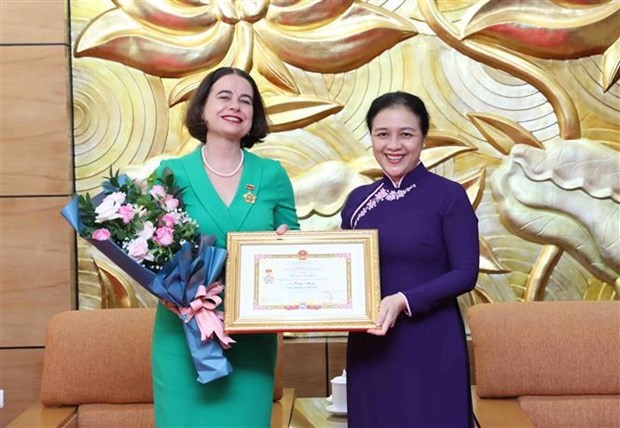 越南向澳大利亚驻越南大使授予“致力于各民族和平友谊”纪念章