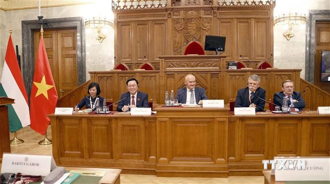 越南国会主席王廷惠与匈牙利议会议长拉斯洛主持召开第四次立法座谈会