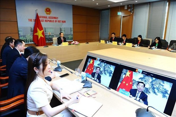 越南国会常务副主席陈青敏与中国全国人大常委会副委员长王晨举行视频会晤