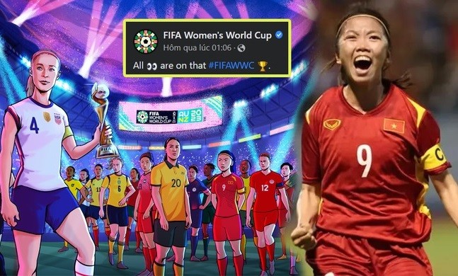 越南女足队长黄茹荣幸出现在国际足联2023年女足世界杯宣传海报上