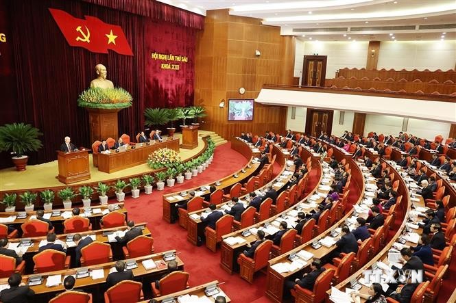 越共第十三届中央委员会第六次全体会议在河内隆重开幕