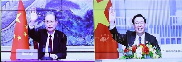 越南国会主席王廷惠与中国全国人大常委会委员长赵乐际举行视频会谈