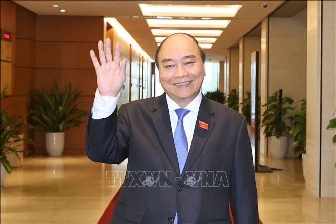Thủ tướng Chính phủ Nguyễn Xuân Phúc tại Nhà Quốc hội. Ảnh: Thống Nhất-TTXVN