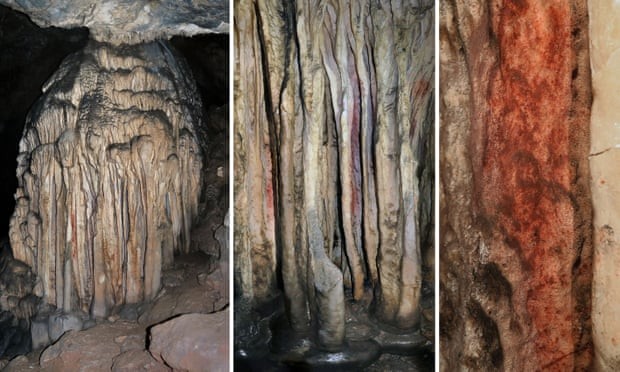Vết tích được tìm thấy ở hang động Cueva de Ardales , Tây Ban Nha. Nguồn: Getty
