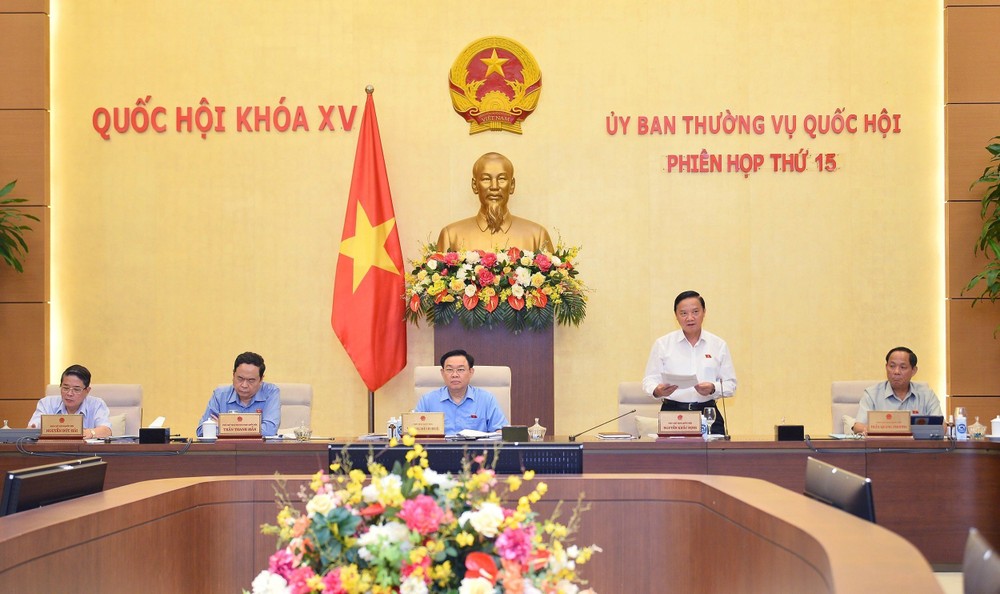 Phó Chủ tịch Quốc hội Nguyễn Khắc Định phát biểu. Ảnh: Doãn Tấn – TTXVN