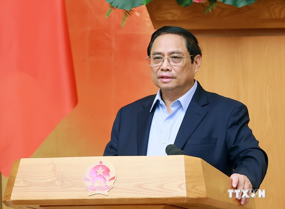 Thủ tướng Phạm Minh Chính chủ trì Phiên họp Chính phủ thường kỳ tháng 6/2023. Ảnh: Dương Giang-TTXVN