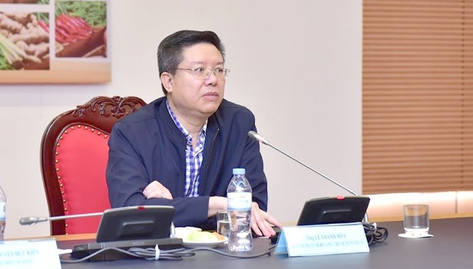 Ông Lê Thanh Hòa, Phó Cục trưởng Cục Chế biến và phát triển thị trường nông sản phát biểu tại  tọa đàm “Thúc đẩy xuất khẩu chính ngạch nông sản vào thị trường Trung Quốc”. Ảnh: daibieunhandan.vn