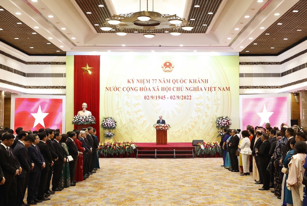 Chủ tịch nước Nguyễn Xuân Phúc phát biểu tại buổi lễ. Ảnh: Thống Nhất - TTXVN
