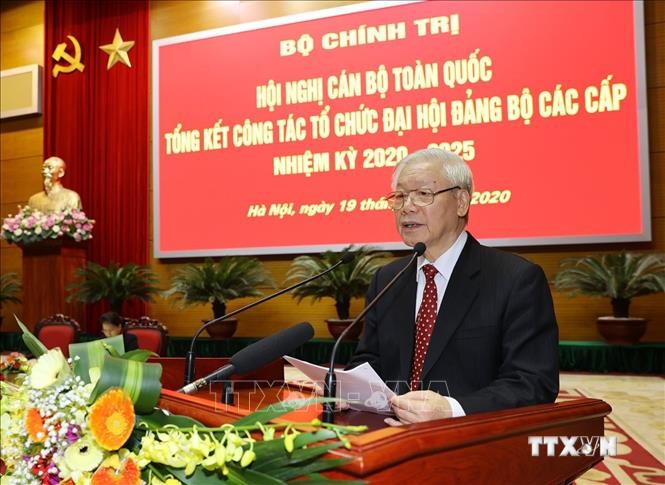 Tổng Bí thư, Chủ tịch nước Nguyễn Phú Trọng phát biểu kết luận hội nghị, chiều 19/11. Ảnh: Trí Dũng – TTXVN