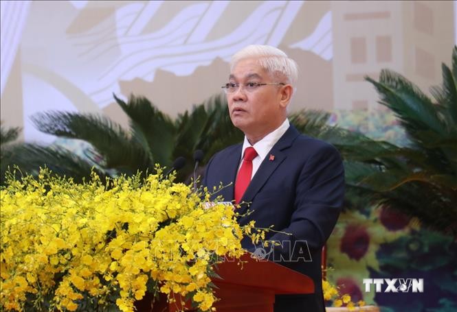 Ông Nguyễn Văn Lợi, Bí thư Tỉnh ủy Bình Phước khóa X tái đắc cử Bí thư Tỉnh ủy khóa XI, nhiệm kỳ 2020 – 2025. Ảnh: Sỹ Tuyên – TTXVN