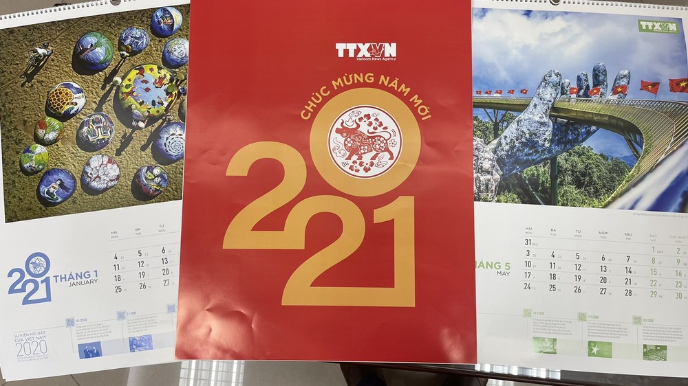 Lịch Tân Sửu 2021 của Thông tấn xã Việt Nam - cuốn lịch năm mới có khả năng kết nối với các nội dung báo chí