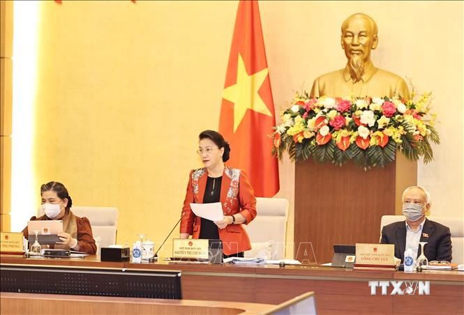 Chủ tịch Quốc hội Nguyễn Thị Kim Ngân chủ trì và phát biểu khai mạc. Ảnh: Trọng Đức - TTXVN
