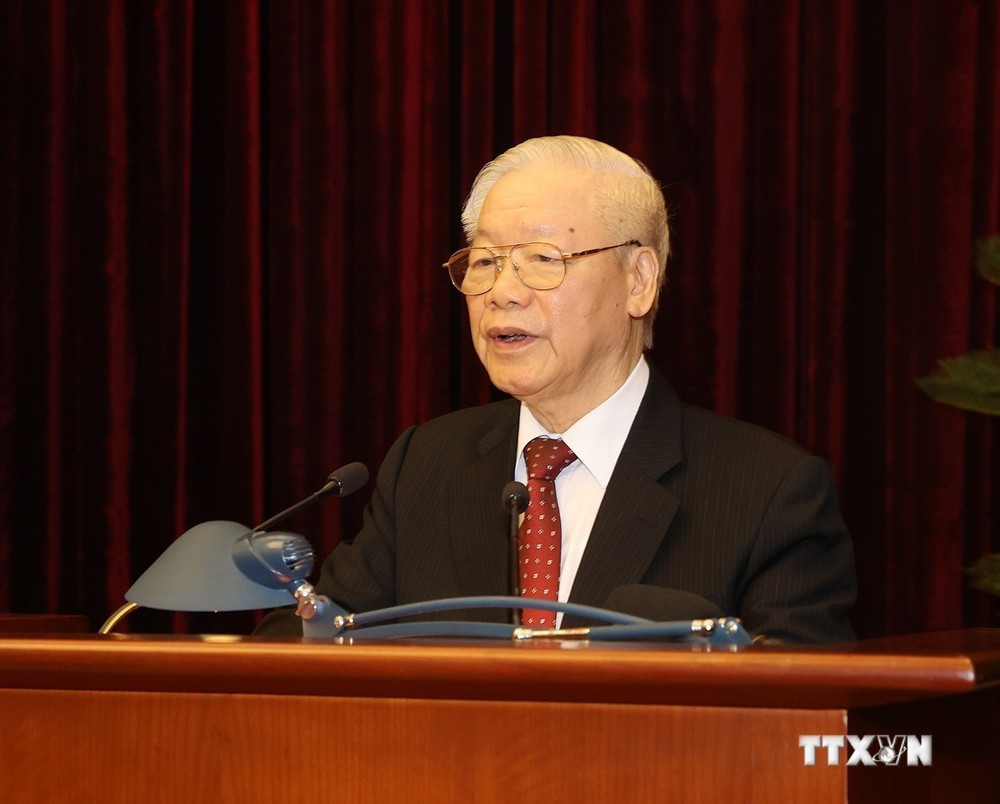 Tổng Bí thư Nguyễn Phú Trọng phát biểu kết luận Hội nghị. Ảnh: Trí Dũng – TTXVN