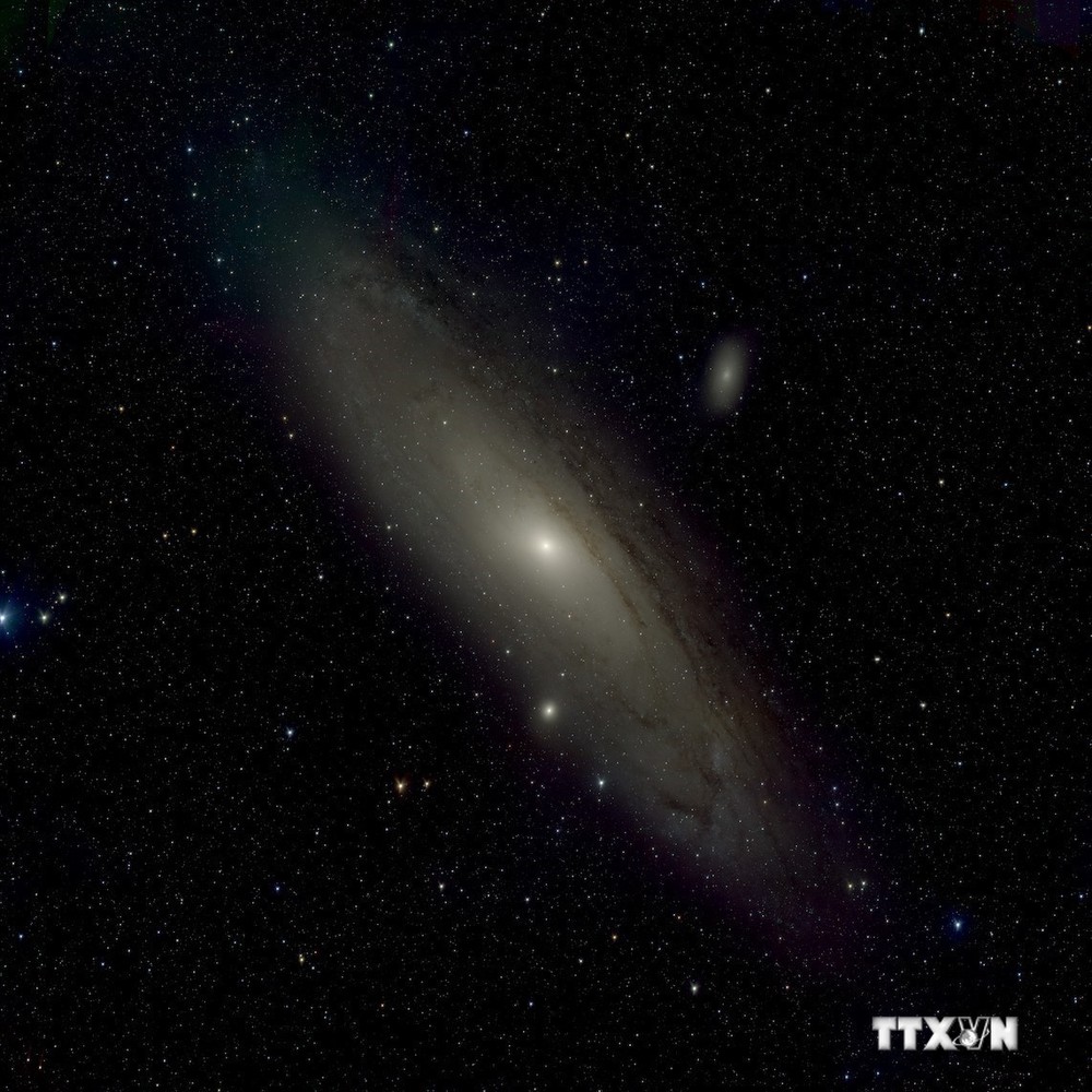 Hình ảnh Thiên hà Andromeda được chụp bằng Kính viễn vọng Khảo sát trường rộng (WFST) - do Đại học Khoa học và Công nghệ Trung Quốc và Đài quan sát Núi Tím thuộc Viện Hàn lâm Khoa học Trung Quốc phát triển. Ảnh: THX/TTXVN
