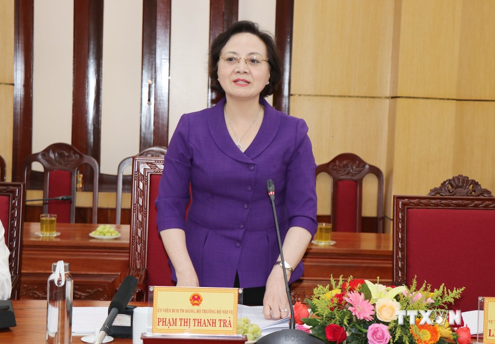 Bà Phạm Thị Thanh Trà, Ủy viên Trung ương Đảng, Bộ trưởng Bộ Nội vụ. Ảnh: Phạm Cường-TTXVN