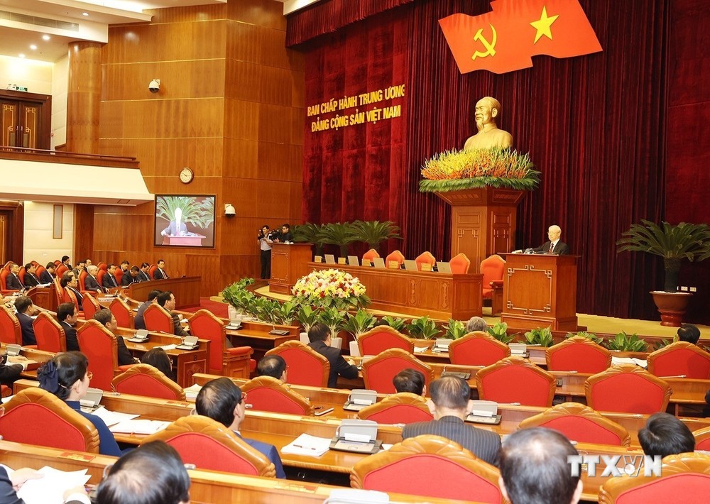 Phiên bế mạc Hội nghị lần thứ 8 Ban Chấp hành Trung ương Đảng Cộng sản Việt Nam khóa XIII. Ảnh: Trí Dũng – TTXVN