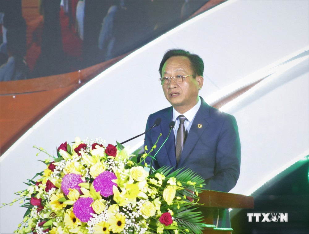 Chủ tịch UBND tỉnh Bạc Liêu Phạm Văn Thiều phát biểu khai mạc Ngày hội Du lịch Nông nghiệp, Nông thôn và Sản phẩm OCOP tỉnh Bạc Liêu năm 2023. Ảnh: Chanh Đa - TTXVN