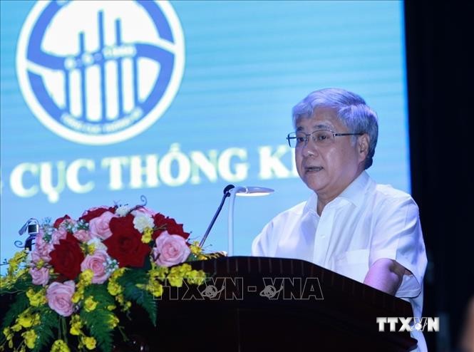 Bộ trưởng, Chủ nhiệm Ủy ban Dân tộc Đỗ Văn Chiến, phát biểu tại hội nghị. Ảnh: Danh Lam- TTXVN