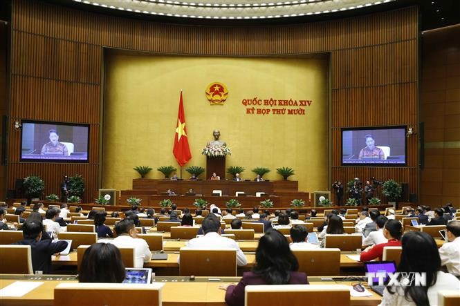 Chủ tịch Quốc hội Nguyễn Thị Kim Ngân điều hành phiên chất vấn. Ảnh: Doãn Tấn - TTXVN