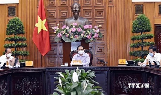 Thủ tướng Phạm Minh Chính chủ trì cuộc họp. Ảnh: TTXVN
