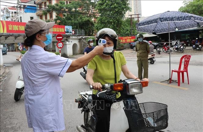 Thành phố Bắc Ninh lập 115 chốt kiểm soát dịch bệnh COVID-19. Ảnh: TTXVN