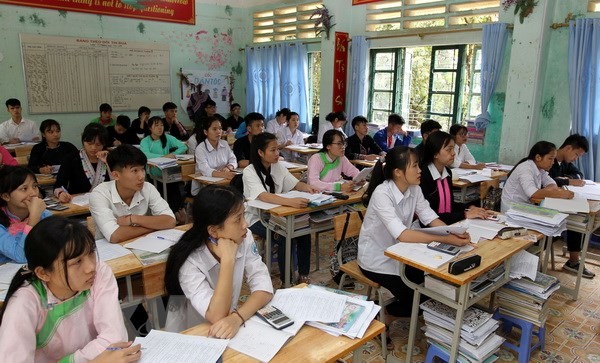 Học sinh lớp 12 trường Phổ thông Dân tộc nội trú tỉnh Lào Cai. Ảnh: Quốc Khánh - TTXVN