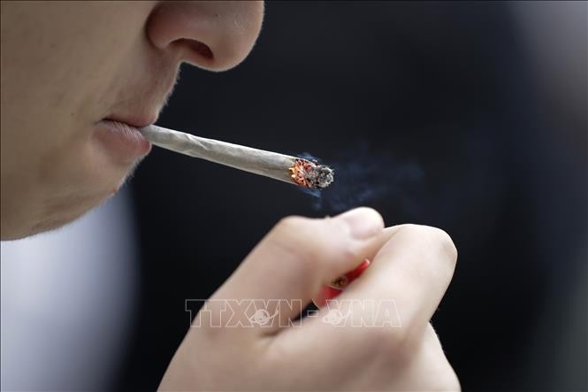 Người dân hút thuốc lá tại Paris, Pháp. Ảnh: AFP/TTXVN