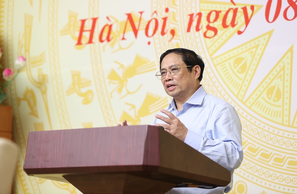Thủ tướng Phạm Minh Chính phát biểu khai mạc phiên họp. Ảnh: Dương Giang-TTXVN