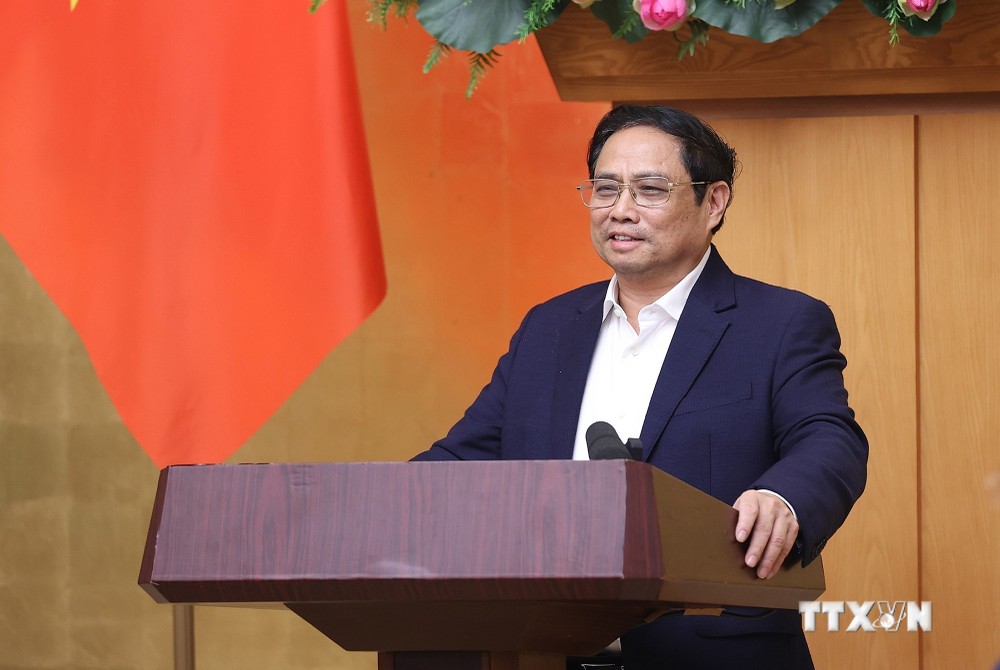 Thủ tướng Phạm Minh Chính phát biểu kết luận. Ảnh: Dương Giang-TTXVN