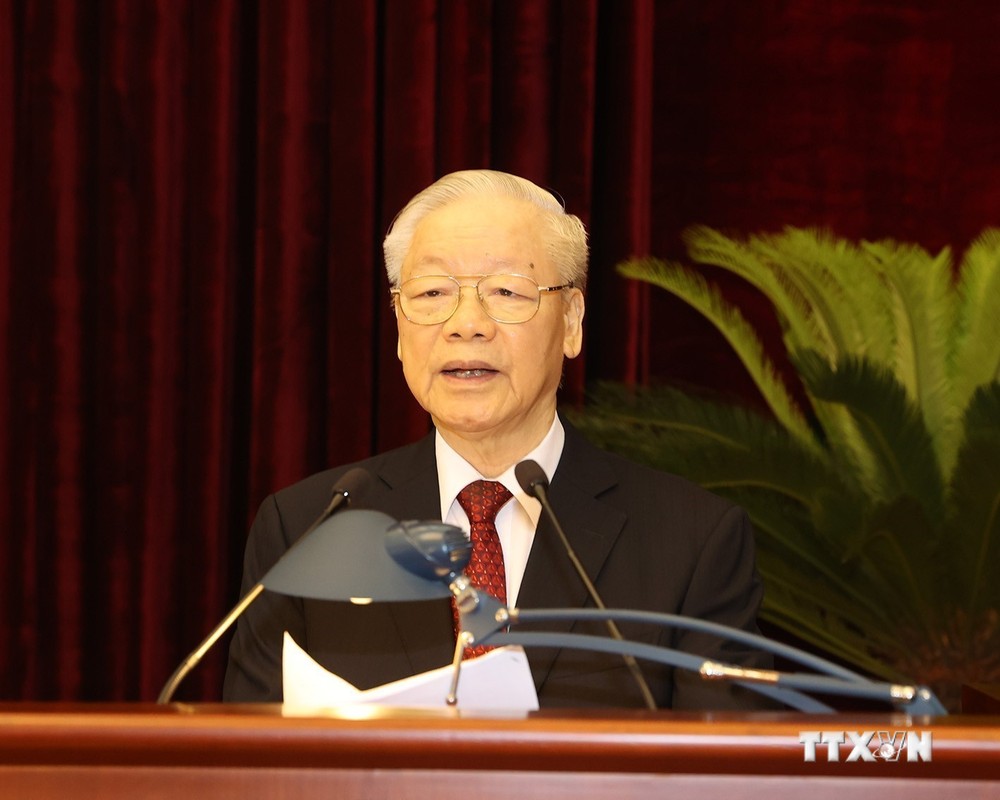 Tổng Bí thư Nguyễn Phú Trọng phát biểu khai mạc hội nghị. Ảnh: Trí Dũng –TTXVN