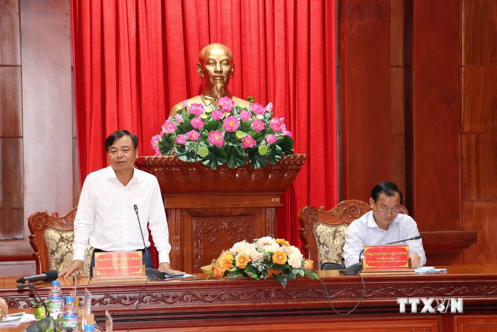 Thứ trưởng Bộ Nông nghiệp và Phát triển nông thôn Nguyễn Hoàng Hiệp phát biểu. Ảnh: Minh Trí - TTXVN