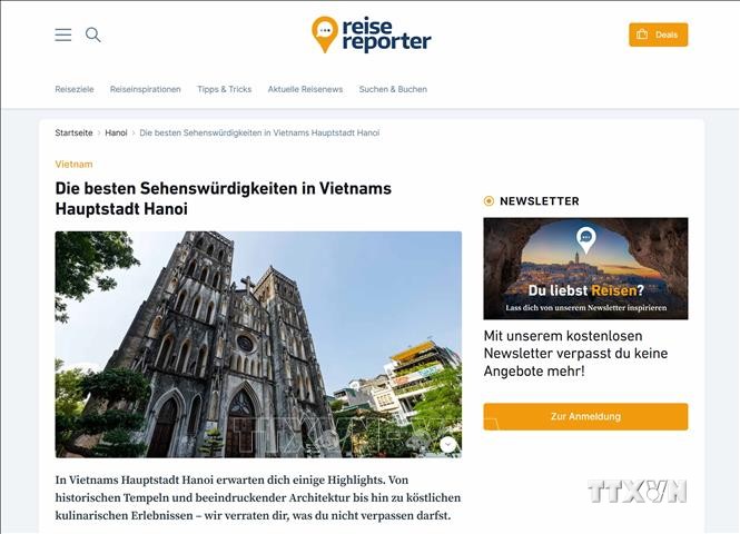 Trang tin du lịch reisereporter giới thiệu các thắng cảnh đặc sắc của thủ đô Hà Nội. Ảnh: TTXVN phát