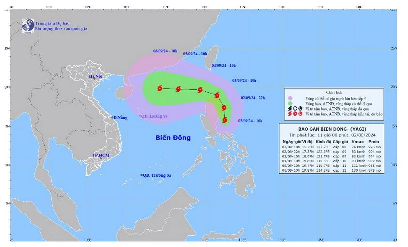 Bão YAGI vào Biển Đông và trở thành bão số 3 trong năm 2024