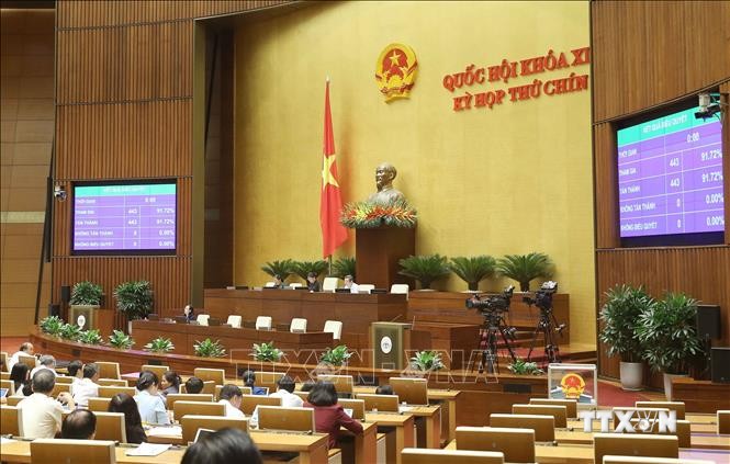 Kết quả miễn nhiệm chức vụ Ủy viên Ủy ban Thường vụ Quốc hội đối với bà Nguyễn Thanh Hải. Ảnh: Doãn Tấn - TTXVN