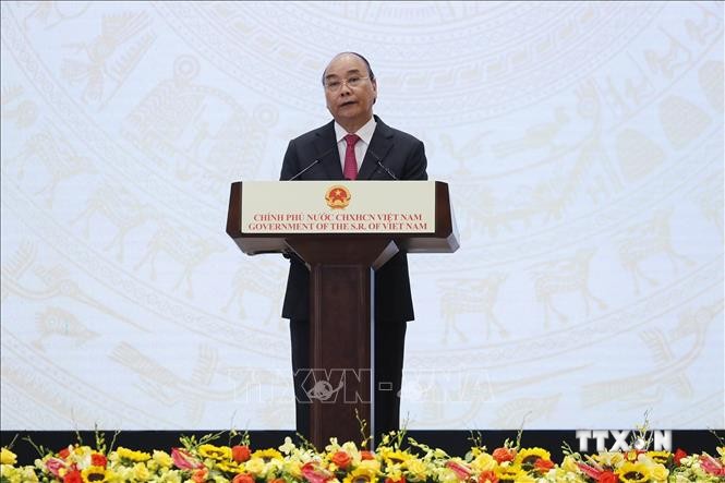 Thủ tướng Nguyễn Xuân Phúc phát biểu chào mừng nhân kỷ niệm 75 năm Quốc khánh nước CHXHCN Việt Nam (2/9/1945-2/9/2020). Ảnh: Lâm Khánh - TTXVN