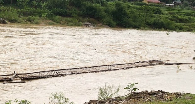 Nhiều hộ dân các bản biên giới của Thanh Hóa bị cô lập do mưa lũ đầu tháng 8/2020. Ảnh: TTXVN phát