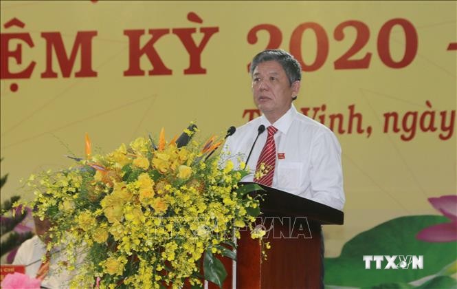 Đồng chí Ngô Chí Cường đắc cử Bí thư Tỉnh ủy Trà Vinh nhiệm kỳ 2020-2025. Ảnh: Thanh Hòa - TTXVN
