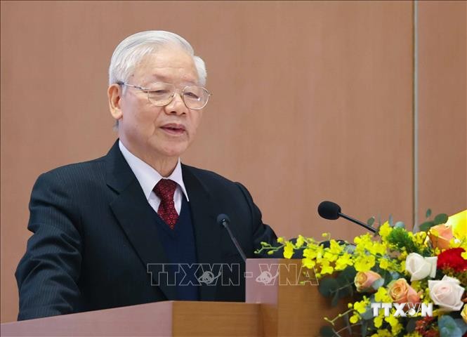 Tổng Bí thư, Chủ tịch nước Nguyễn Phú Trọng phát biểu. Ảnh: Thống Nhất – TTXVN