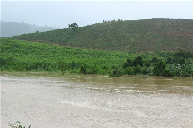 Khu vực lòng hồ công trình thủy lợi Krông Pách Thượng (tỉnh Đắk Lắk).Ảnh: TTXVN