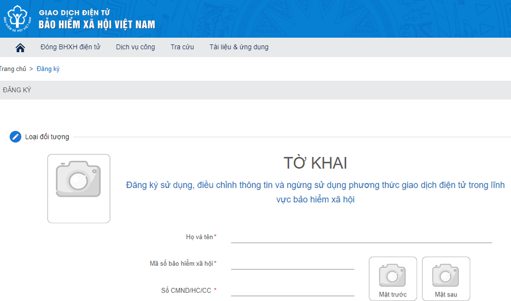 Đăng ký giao dịch điện tử trên Cổng thông tin Bảo hiểm Xã hội tại địa  chỉ https://dichvucong.baohiemxahoi.gov.vn/