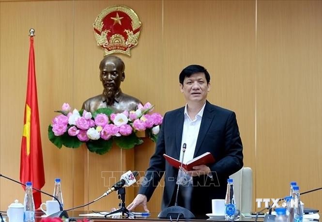 Bộ trưởng Bộ Y tế Nguyễn Thanh Long phát biểu. Ảnh: TTXVN phát