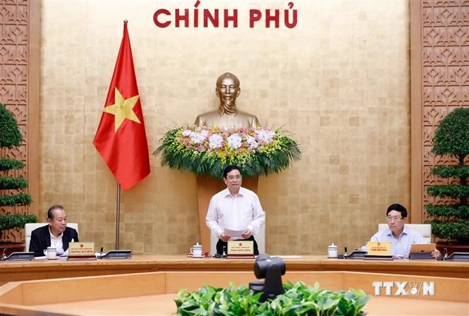 Thủ tướng Phạm Minh Chính phát biểu khai mạc phiên họp. Ảnh: Dương Giang - TTXVN
