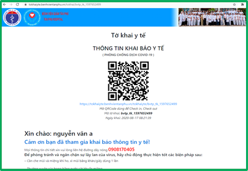 Truy cập địa chỉ https://tokhaiyte.vn để thực hiện khai báo thông tin . Ảnh : tieudungplus.vn
