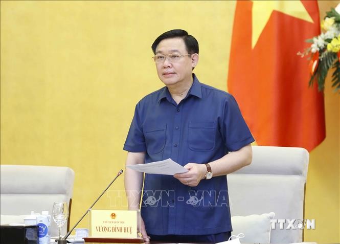 Chủ tịch Quốc hội Vương Đình Huệ đã phê chuẩn quyết toán ngân sách. Ảnh: Doãn Tấn - TTXVN

