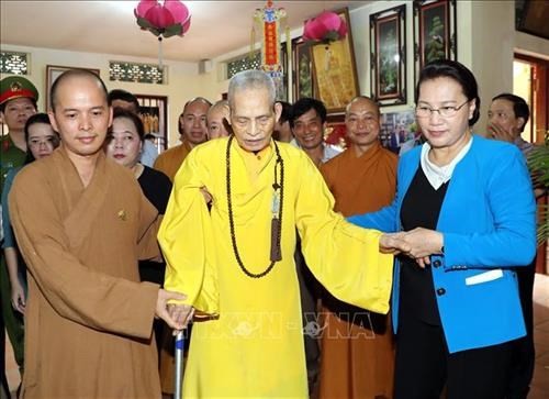 Đại lão Hòa thượng Pháp chủ Giáo hội Phật giáo Việt Nam Thích Phổ Tuệ. Ảnh: TTXVN phát
