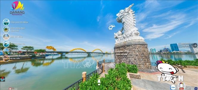 Hệ thống du lịch ảo VR360 giới thiệu về các điểm du lịch của Đà Nẵng. Ảnh: Trần Lê Lâm - TTXVN
