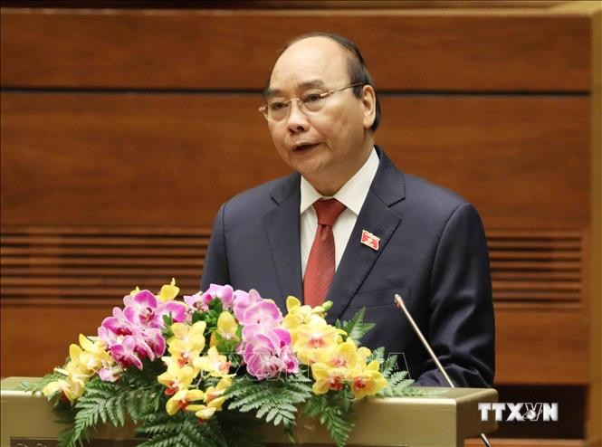 Chủ tịch nước Nguyễn Xuân Phúc phát biểu . Ảnh: Phương Hoa - TTXVN

