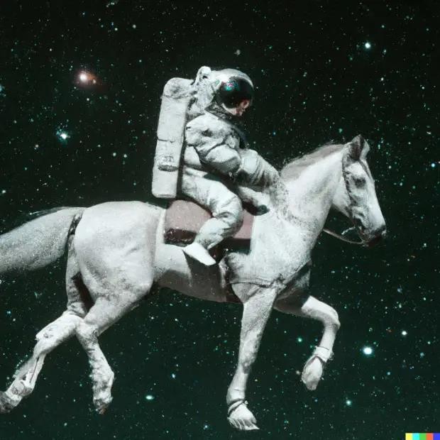 Hình ảnh "Phi hành gia cưỡi ngựa" được phần mềm DALL-E tạo nên. Ảnh: qz.com
