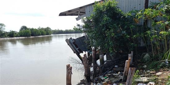 Công bố tình huống khẩn cấp sự cố sạt lở bờ sông tại huyện Cầu Ngang, Trà Vinh